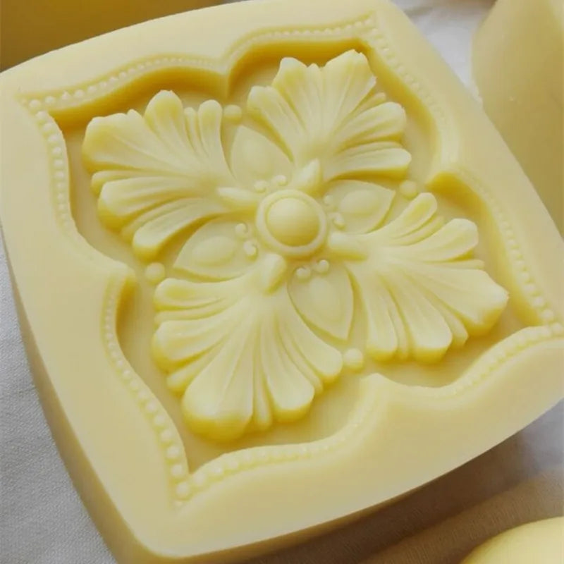 Classical Handmade Soap Mold Scented Wax Melt Molds DIY Flower Silicone Molds For Soap Making