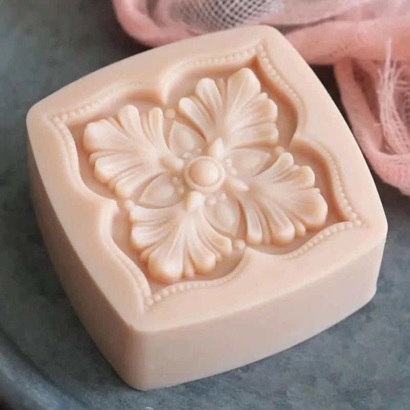 Classical Handmade Soap Mold Scented Wax Melt Molds DIY Flower Silicone Molds For Soap Making