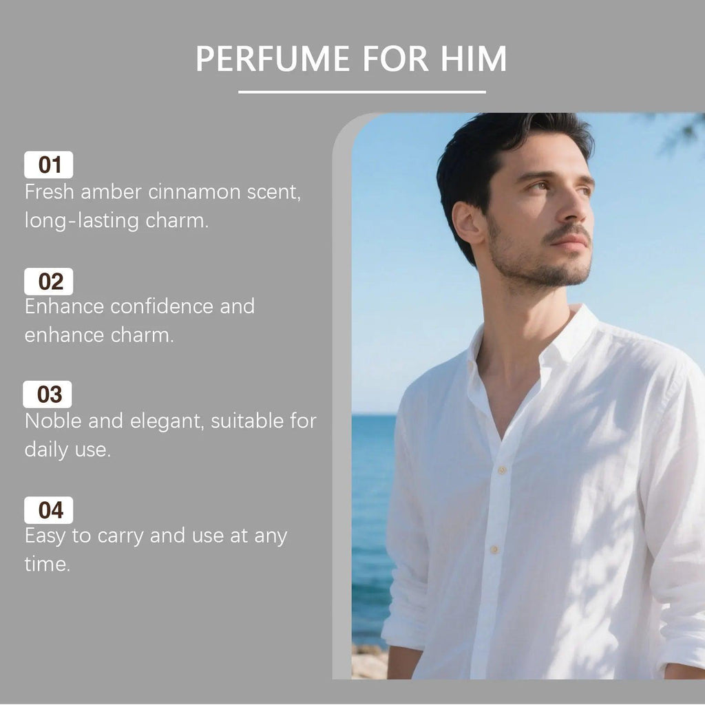 Men's Daily Cologne Roll-On Crisp Fresh Scent Natural Long-Lasting All Occasions