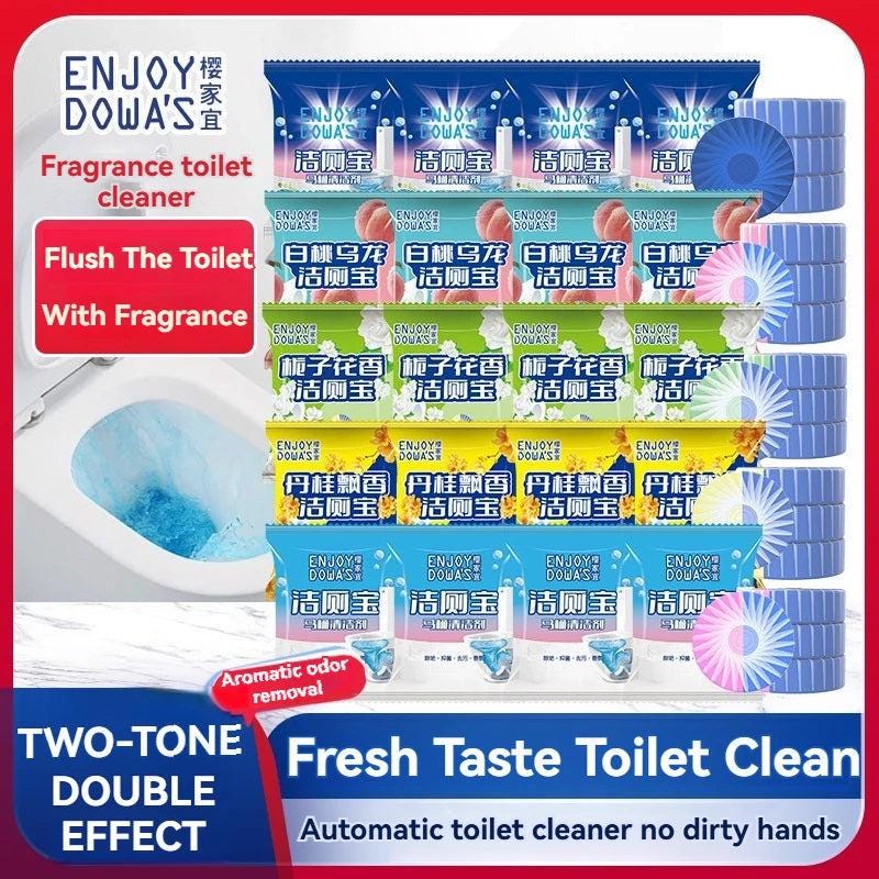 5 Pcs Toilet Bowl Cleaner Set Dual-Color Scented Long-Lasting Automatic Flushing Home Use Fragrance Cleaner