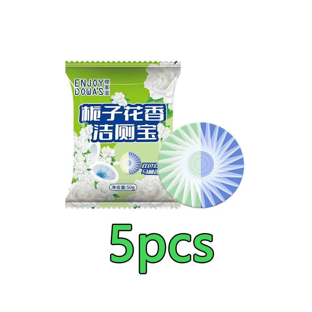 5 Pcs Toilet Bowl Cleaner Set Dual-Color Scented Long-Lasting Automatic Flushing Home Use Fragrance Cleaner