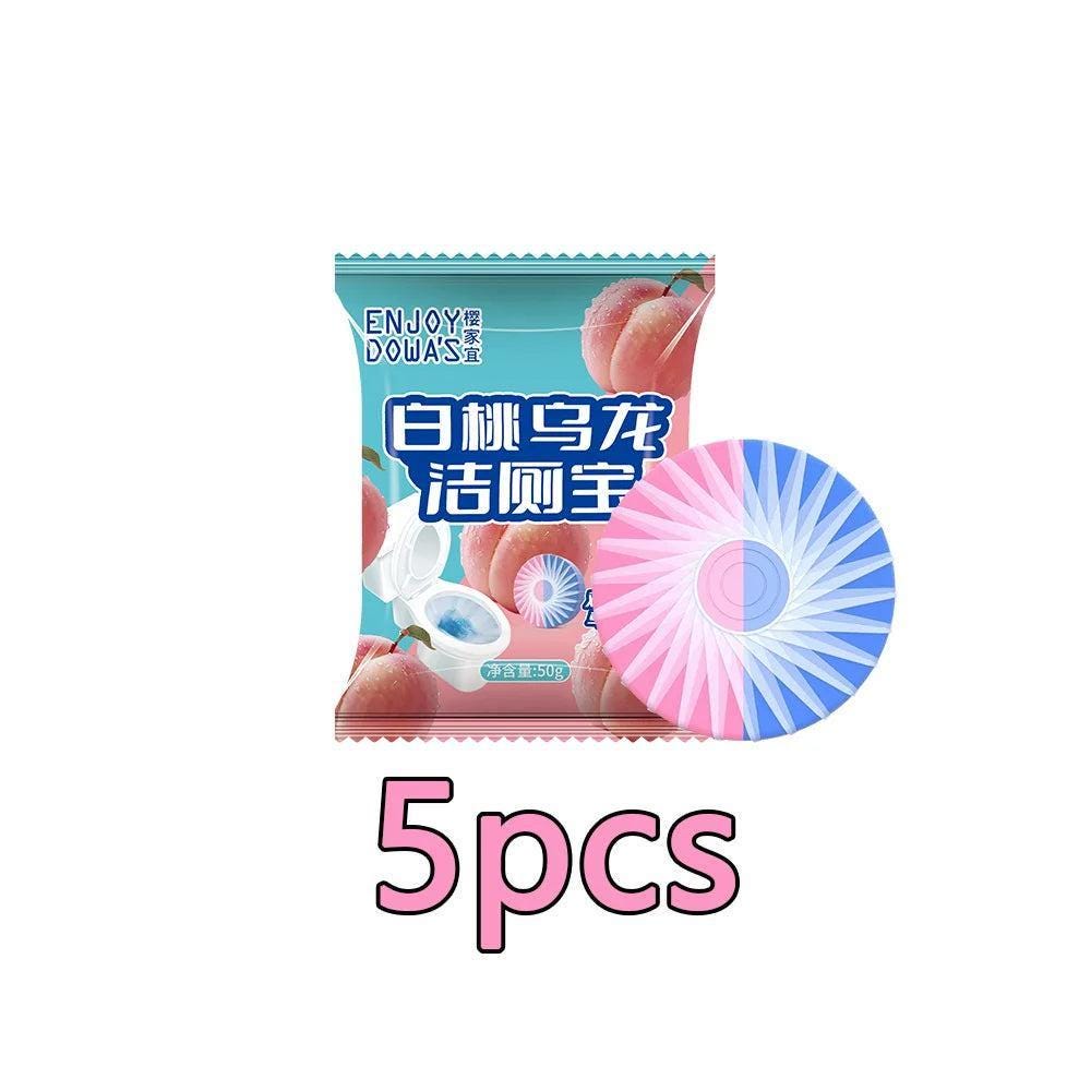5 Pcs Toilet Bowl Cleaner Set Dual-Color Scented Long-Lasting Automatic Flushing Home Use Fragrance Cleaner