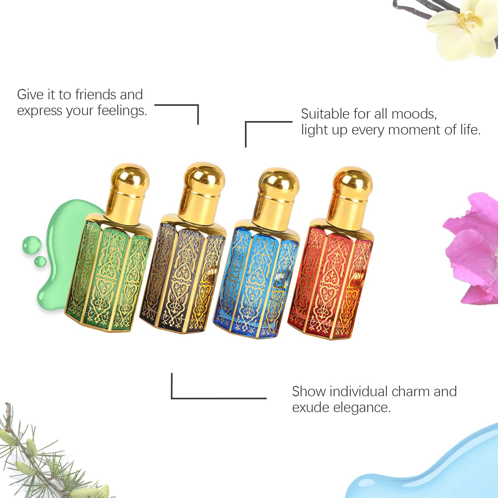 Arabian Style Tuberose Perfume: Natural, Fresh & Elegant Fragrance, Long-Lasting, Portable Charm-Boosting Scent