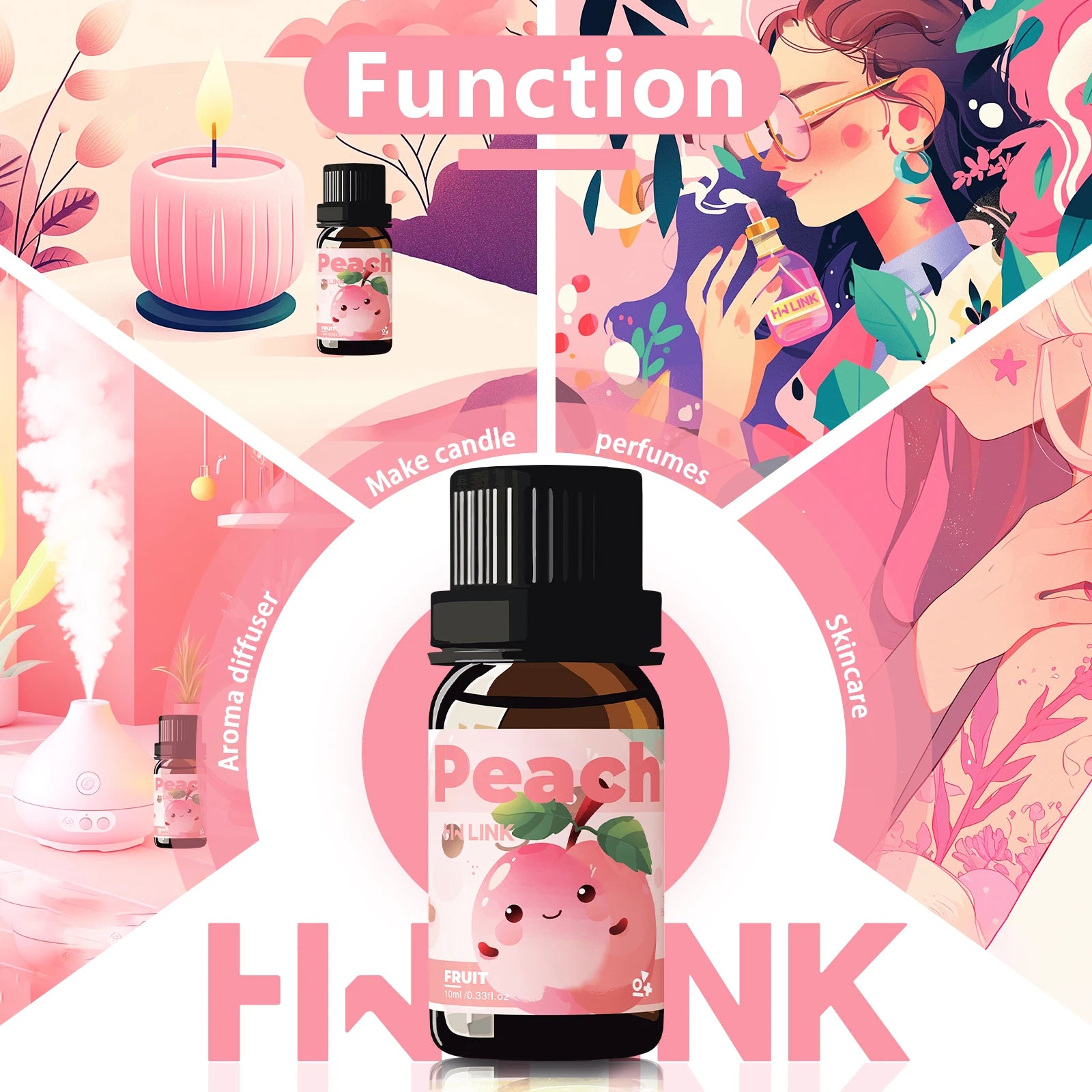 Peach Essential Oils Peach Perfume Makeup 10ml For Candle, Soap Making, Aromatherapy, Diffusers, Home Care,Skincare Gift