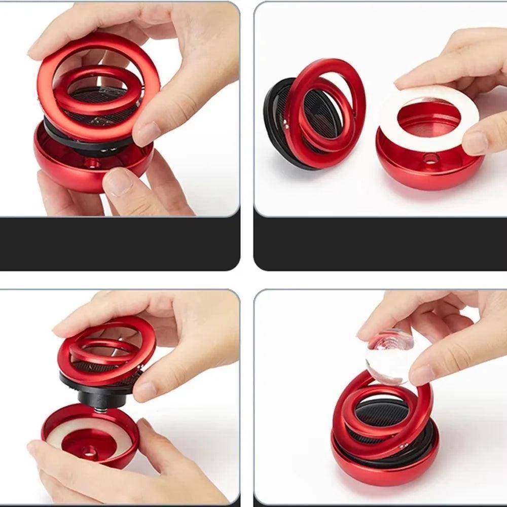 Solar Rotating Car Air Freshener Aromatherapy Diffuser Interior Decoration Multiple Scents