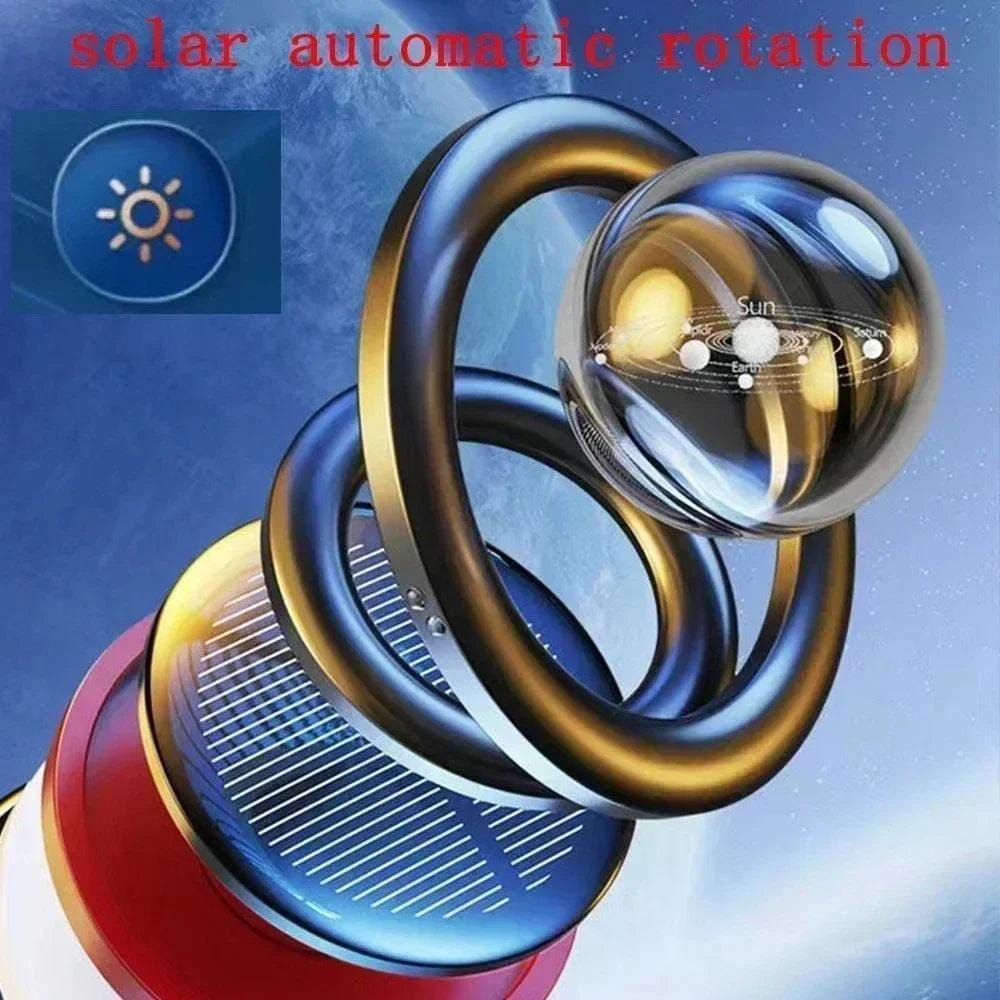 Solar Rotating Car Air Freshener Aromatherapy Diffuser Interior Decoration Multiple Scents