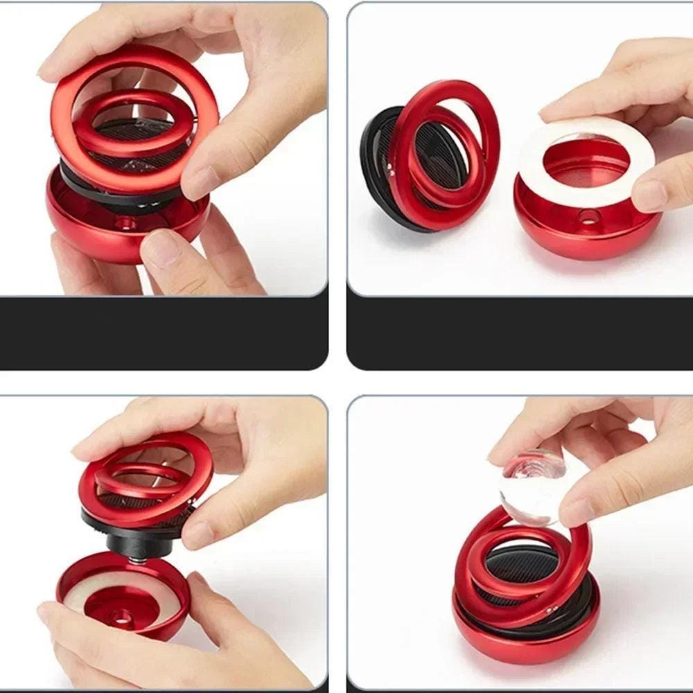 Solar Rotating Car Air Freshener Aromatherapy Diffuser Interior Decoration Multiple Scents