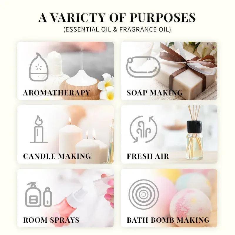 10ml Aromas Fragrance Oils Pure Undiluted Strong Smell Candle Soap Bath Home Hotel Diffuser Humidifier Candle